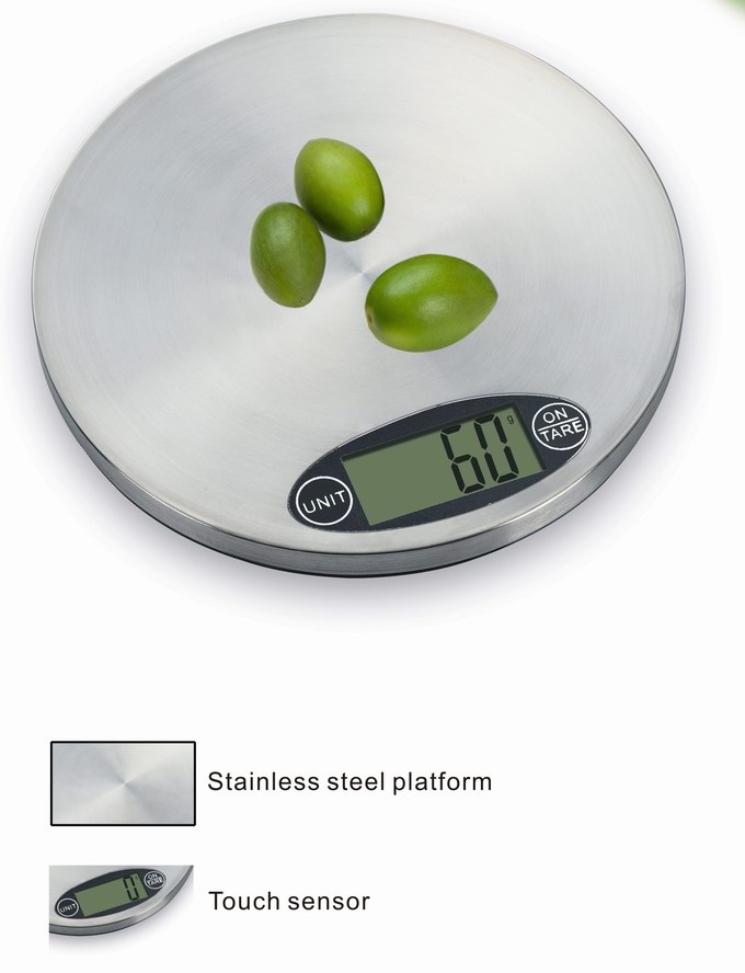 Touch stainless steel kitchen scale