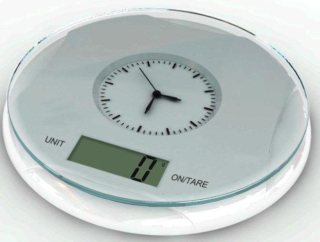 AS690E Slim kitchen scale with analogue clock