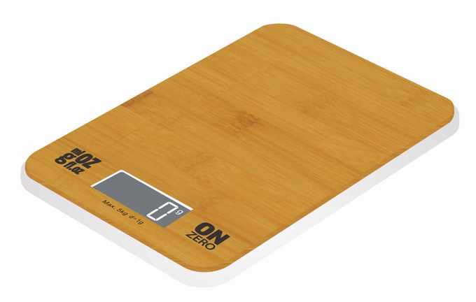 Bamboo kitchen scale touch button