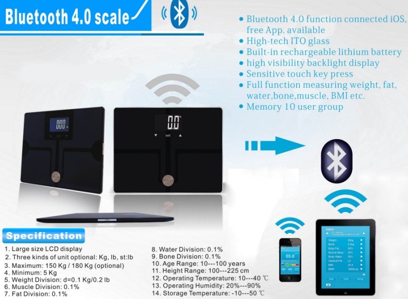Bluetooth body fat scale