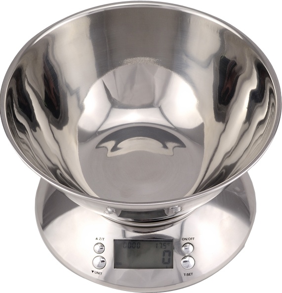 Stainless Steel Electronic Kitchen Scale with Bowl